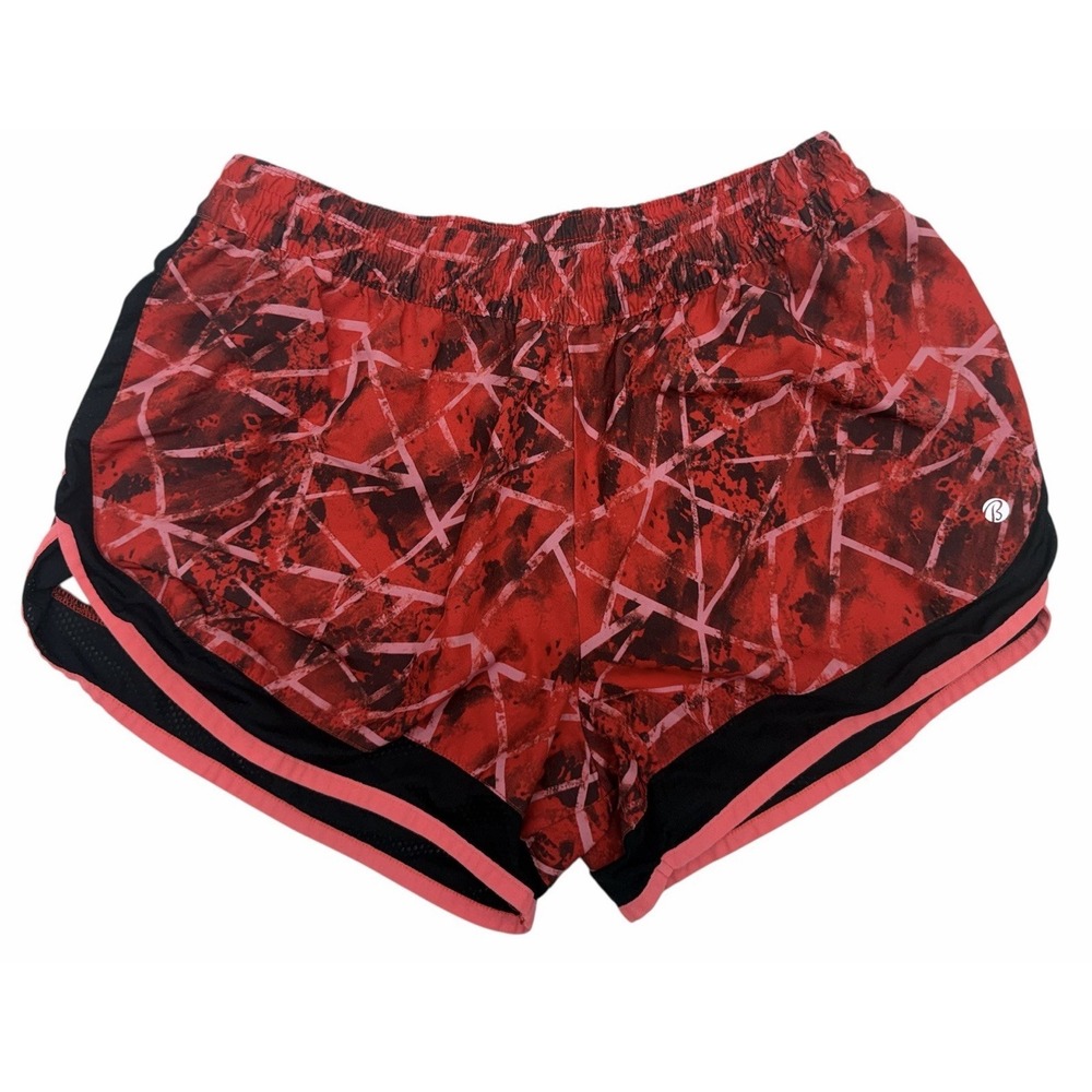Bally Total Fitness Athletic Shorts Elastic Waist Geometric Multicolor Size L